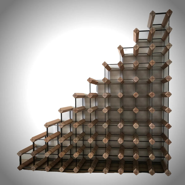 Black Onyx Finish Sloped Timber Wine Rack
