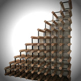 Dark Mahogany Finish Sloped Timber Wine Rack