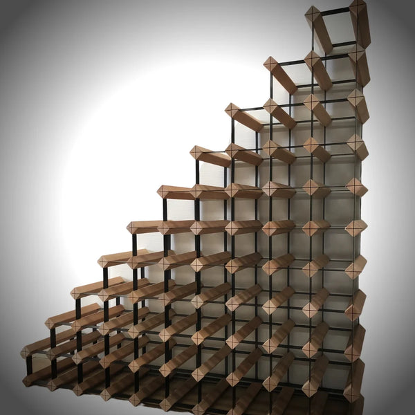 Black Onyx Finish Sloped Timber Wine Rack