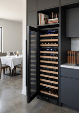 Upright Single Zone Large Wine Cooler With Low-E Glass Door with Stainless Steel Trim